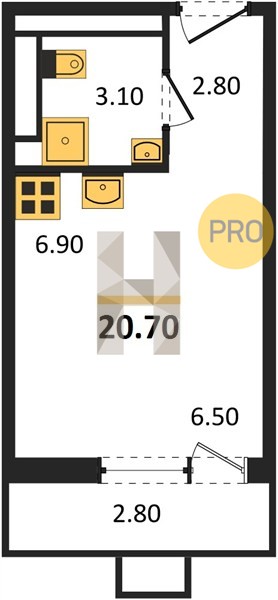 Планировка квартиры 6100